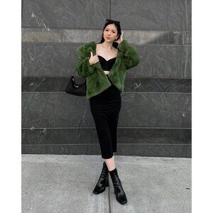 NEIWAI x Wolford Womens Aurora Skirt Sz 0 Black Stretch Midi Minimalist Luxury